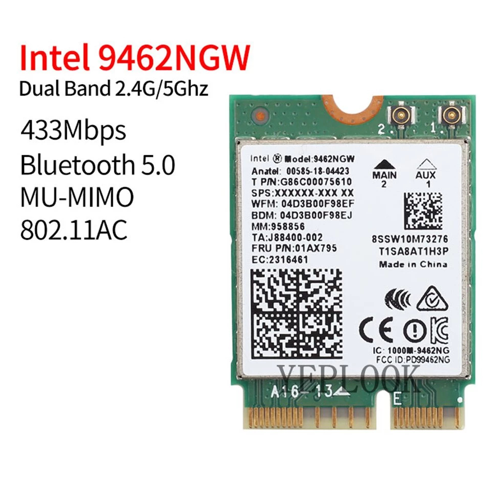 Card wifi Intel 9462NGW khe M2 NGFF cho laptop