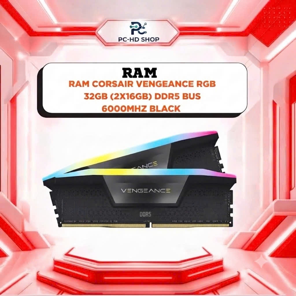 RAM Corsair Vengeance RGB 16GB DDR5 6000MHz (Intel XMP, AMD EXPO)