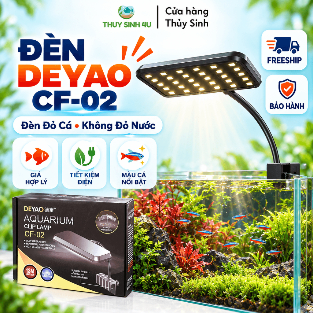 Đèn thủy sinh Deyao CF02 RGB (13W) - Đỏ cá không đỏ nước