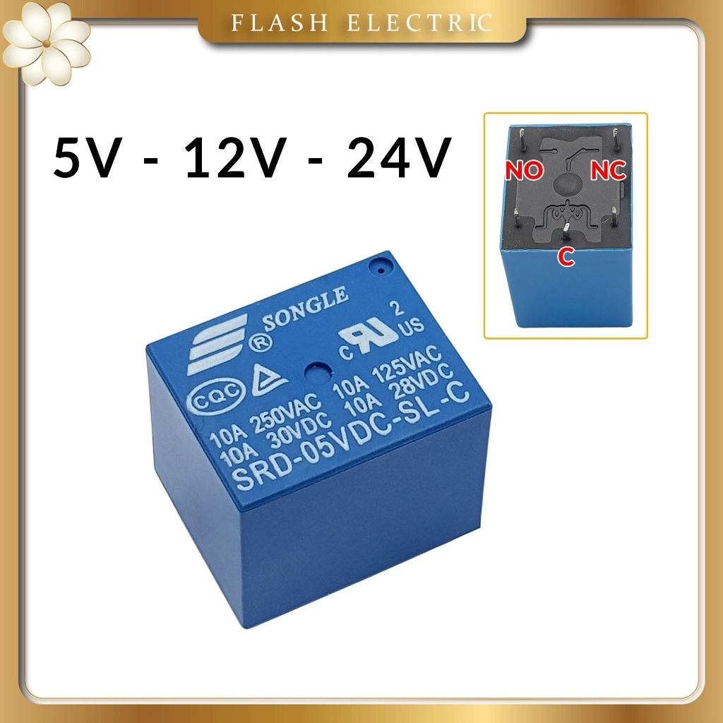 Relay SRD 5 Chân 5VDC / 12VDC / 24VDC SONGLE