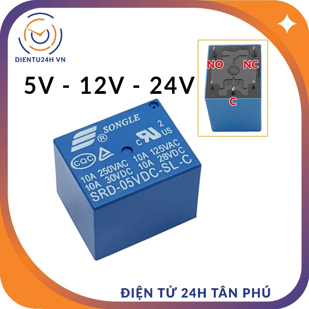 Relay SRD 5 Chân 5VDC / 12VDC / 24VDC SONGLE