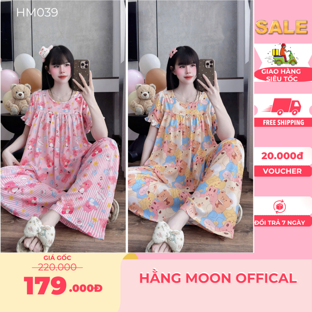 Set Bộ Tole HM039 Tay Ngắn Quần Dài Form Dáng BABYDOLL Mặc Nhà Mát Mẻ Dễ Thương Chuẩn Dáng Đủ Size