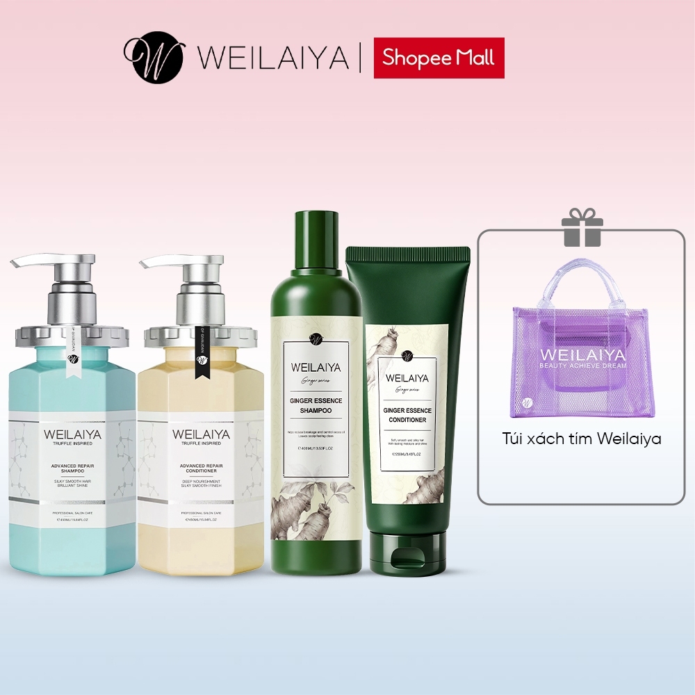 Combo dầu gội đầu, dầu xả tóc Weilaiya chiết xuất nấm Truffle và dầu gội đầu, dầu xả tóc thảo dược g