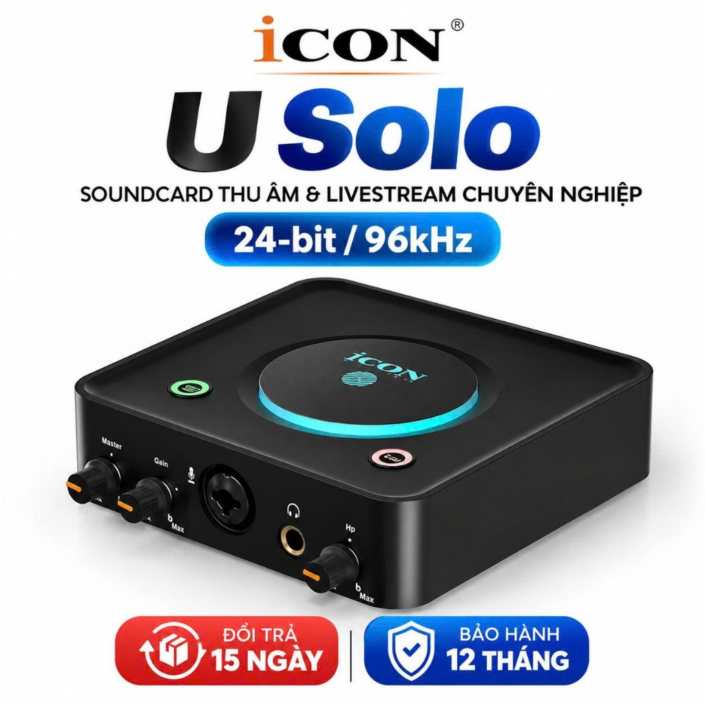 Sound Card iCON U Solo 24Bit/96kHz – Audio Interface Thu Âm Livestream, Podcast, Karaoke Chuyên Nghi