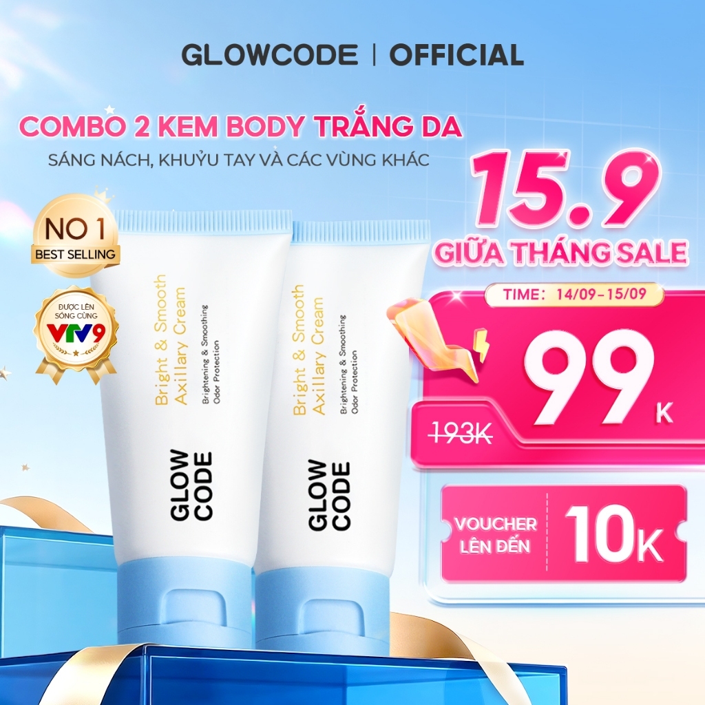 [MUA 2 GIẢM 40%] Combo 2 Kem Body Trắng Da Glowcode Dưỡng Trắng Nách Giảm Thâm Nách Khuỷu Tay Đầu Gối Dưỡng Ẩm