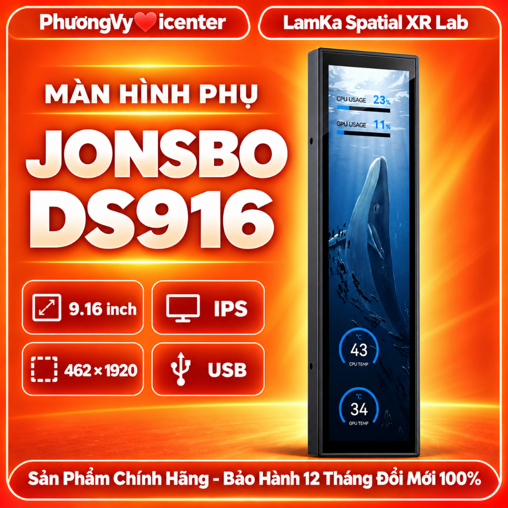 Lamka Shop: Màn Hình Phụ Case PC JONSBO DS339 - DS916 - Màn Hình Trang Trí PC - Chính Hãng - Full VA