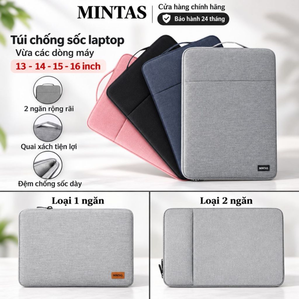 Túi chống sốc đựng laptop đệm dầy chống sốc chống chầy xước bảo vệ laptop. Túi đựng laptop chống thấm nước MINTAS