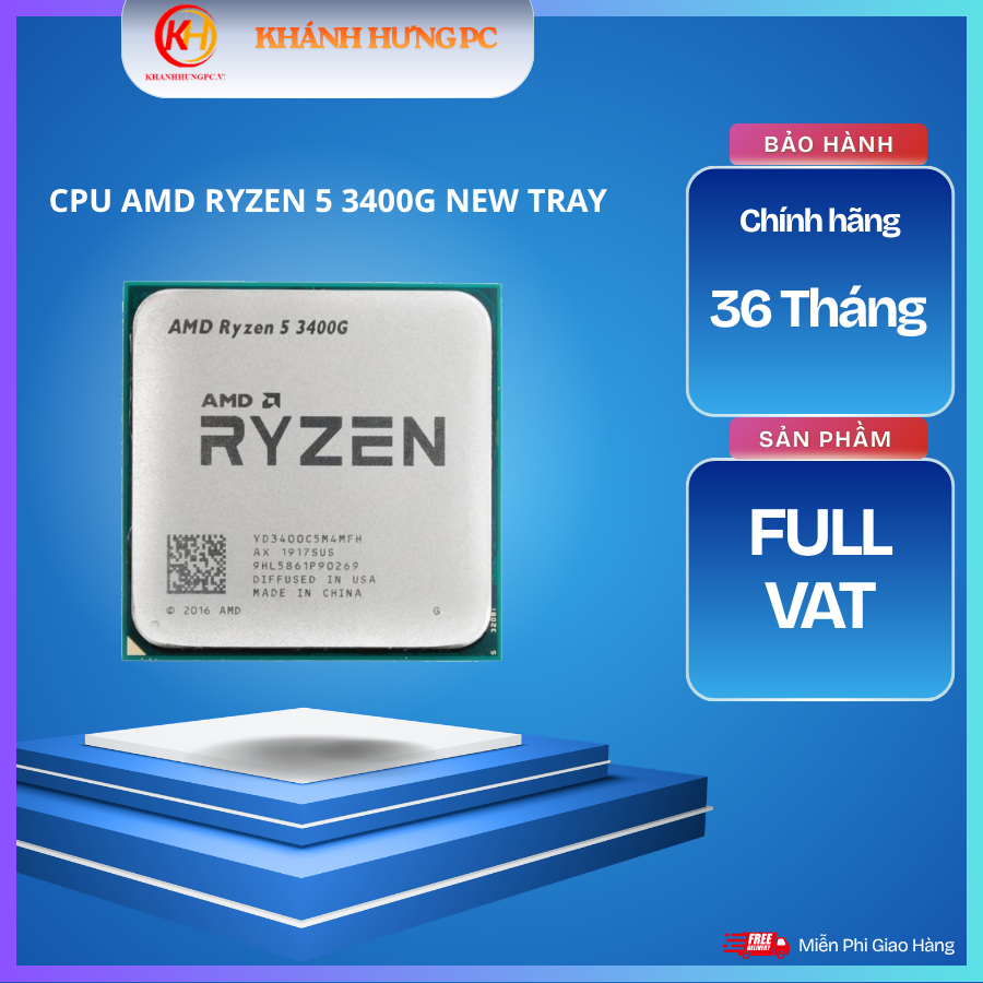 CPU AMD Ryzen 5 3400G Hàng  Tray New - Bh 36 tháng