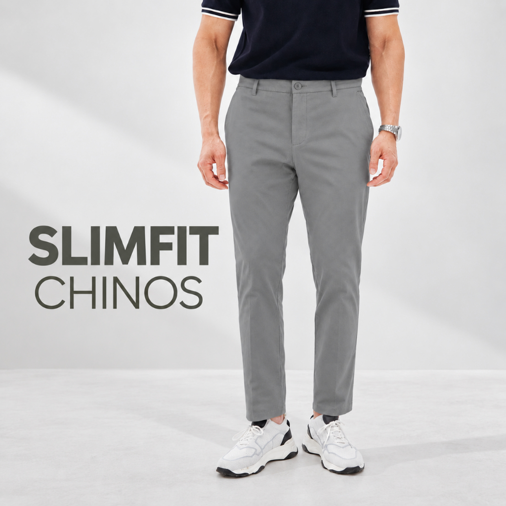 Quần kaki nam SLIMFIT CHINOS TORANO dáng basic túi chéo form chuẩn GABK014