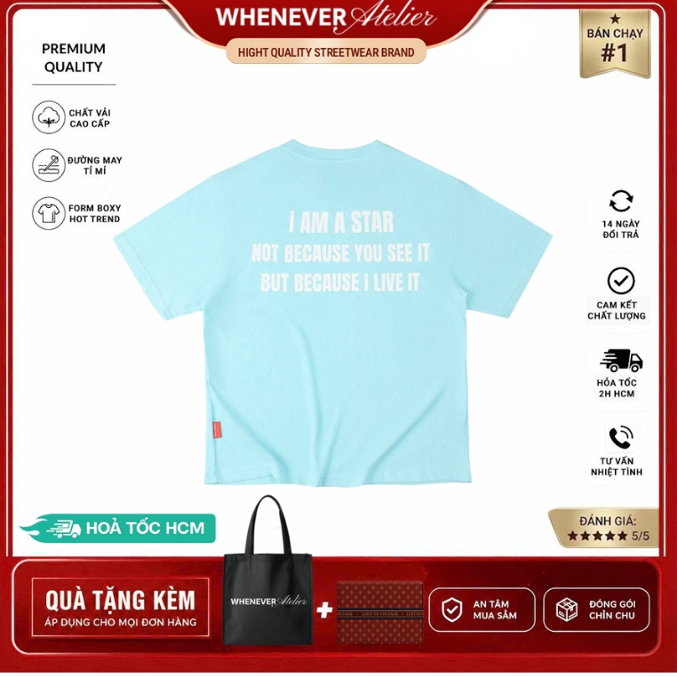 Whenever Atelier | Áo thun Whenever Star Manifesto T-Shirt Form Whenever SS26 Vải Cao Cấp -  Baby Bl