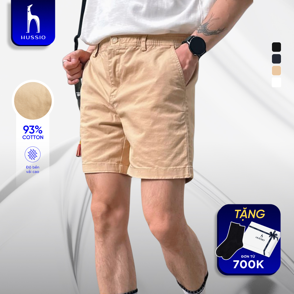 Quần short nam CHICAGO vải Kaki nhung cao cấp, trẻ trung, lịch lãm, chuẩn form - HUSSIO