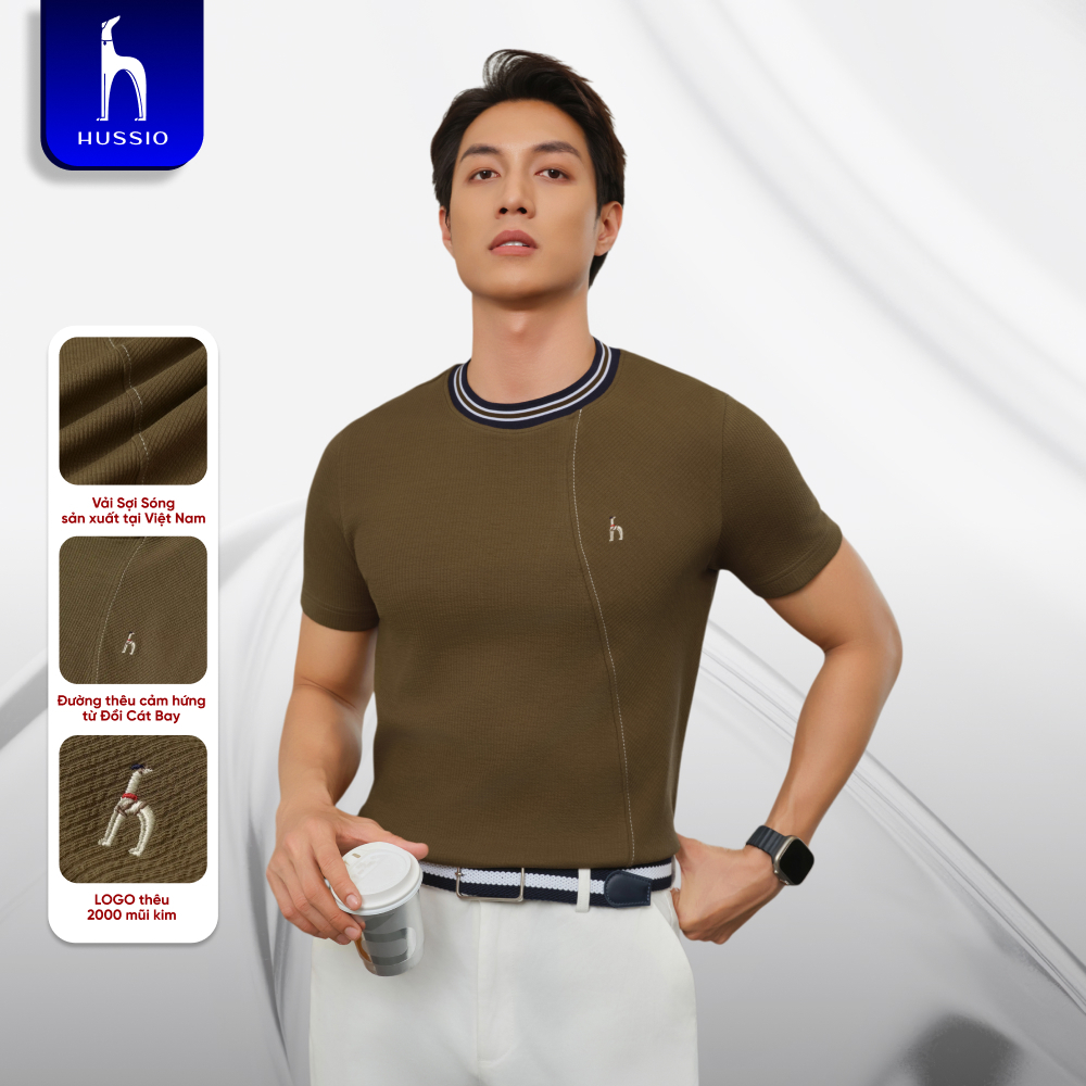 Áo thun nam chất liệu Sợi Sóng DOICATBAY, thoáng mát, thanh lịch, sang trọng BST SỢI SÓNG - HUSSIO