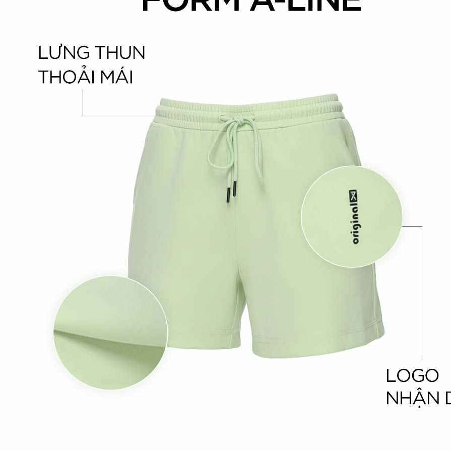 Quần Short Nữ Couple TX "CHẠM" Thun 2 Da Form A-Line WSR 2053