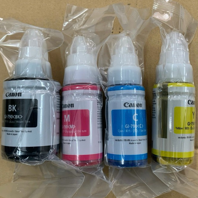 Mực Canon Gl-790 chính hãng bộ=4 màu mực in bóc máy Canon G1010/G2010/G3010/g1000