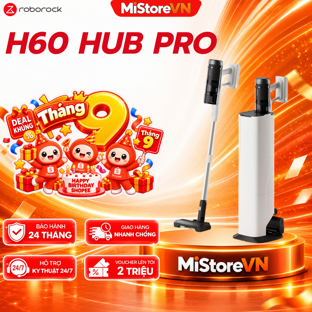 [CHÍNH HÃNG] Roborock H60 Hub Pro/ H60 Hub Ultra/ H60 Ultra | Máy hút bụi cầm tay| Lực hút 170AW