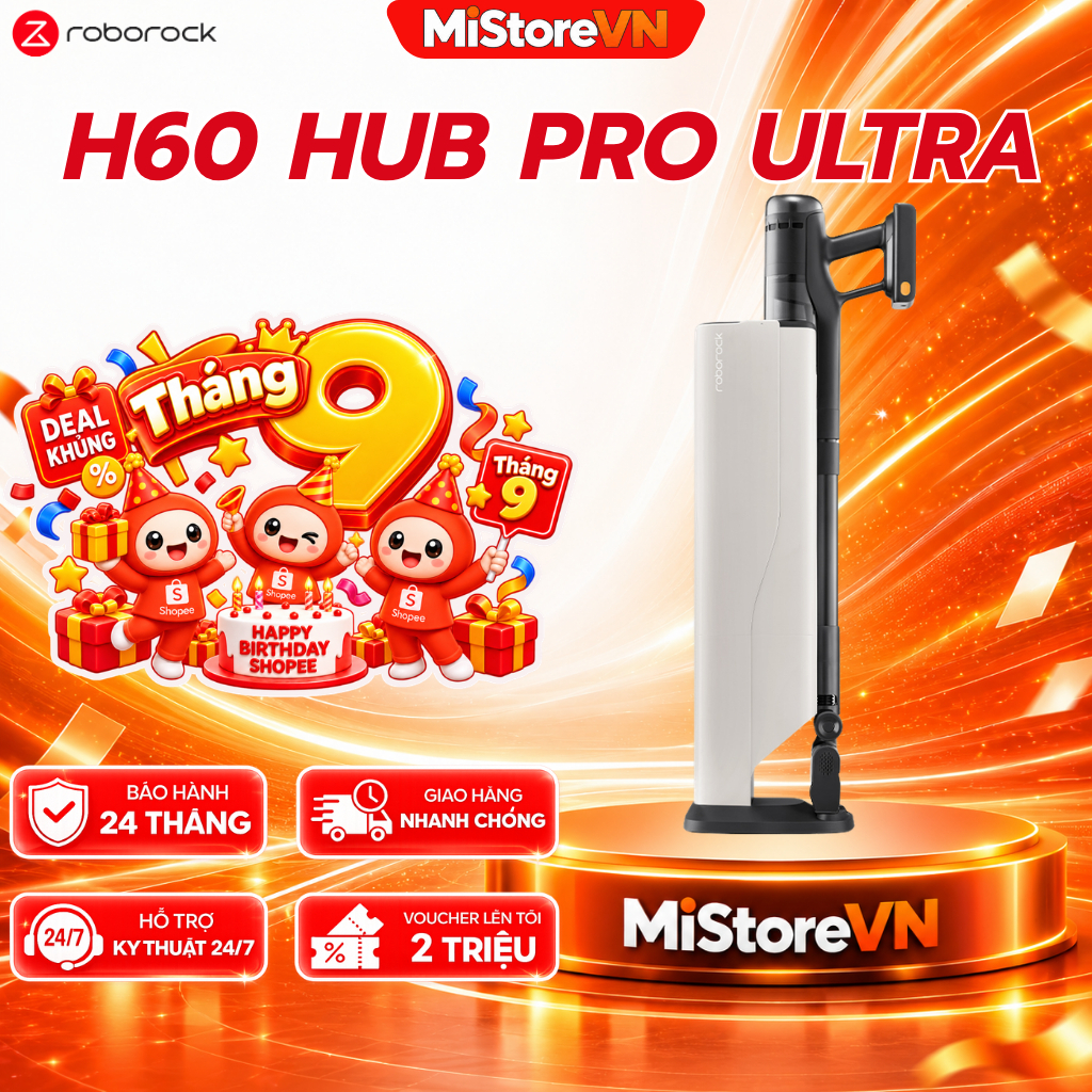 [CHÍNH HÃNG]  Roborock H60 Hub Ultra/ H60 Hub Pro/ H60 Ultra | Máy hút bụi cầm tay| Lực hút 210AW