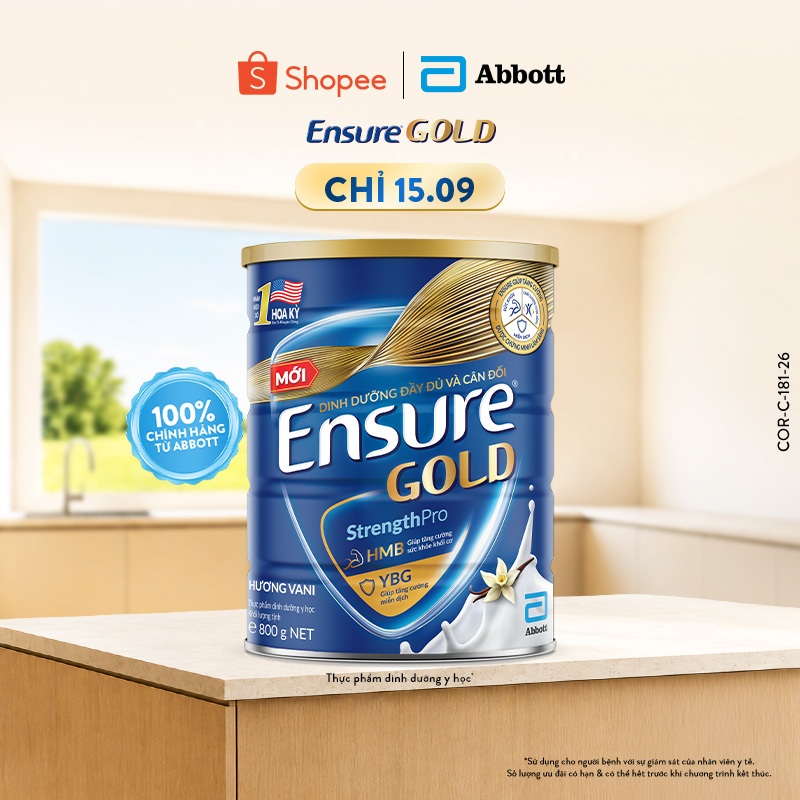 [HANNAH LIVE] Sữa bột Ensure Gold Abbott hương vani 800g