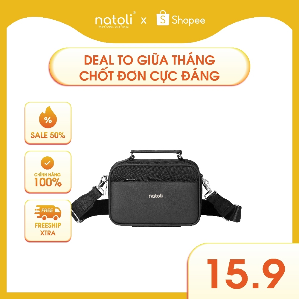Túi đeo chéo nam thương hiệu Natoli nhiều ngăn chống nước cao cấp BST CLASSIC CROSSBAG T8
