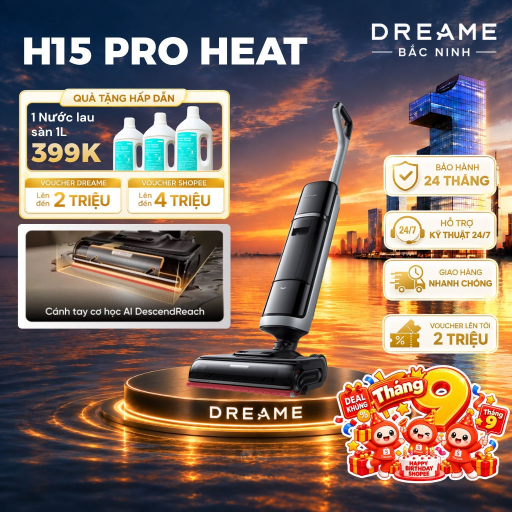 [GIÁ RẺ NHẤT] Dreame H15 Pro Heat/H15 Pro Foamwash/H15 Pro | Máy Hút Bụi Lau Nhà| Lực hút 22.000Pa