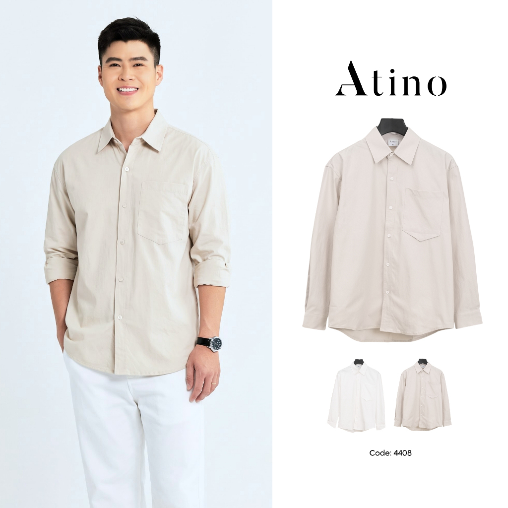 [Duy Mạnh] Áo Sơ Mi Dài Tay ATINO Chất Vải 100% Polyester Đứng Form, Hạn Chế Nhăn, Thoáng Mát L.2.44