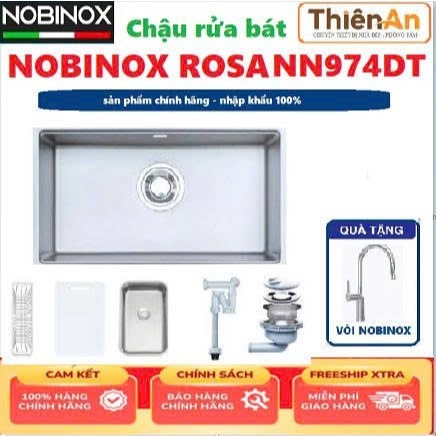 CHẬU RỬA BÁT 1 HỐ NOBINOX ROSA NN974DT