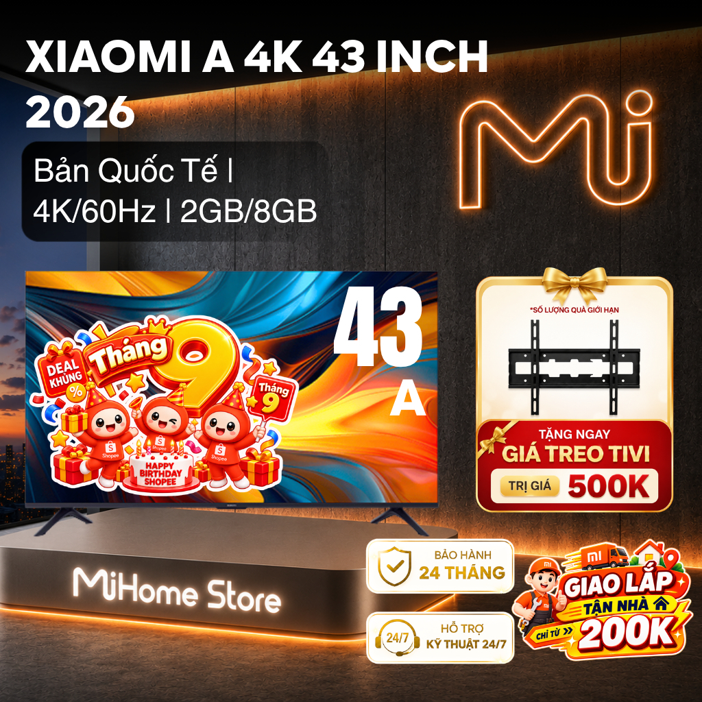[Giao và lắp tại HN-BN-BG-HD-TN-HY] Tivi Xiaomi A 43 / A Pro 43 QLED | 4K | 43 inch 2026 | BH 2 năm