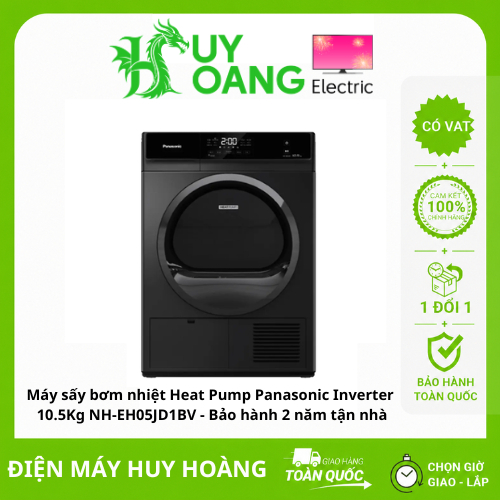 [SHIP HỎA TỐC 2H HN] Máy sấy bơm nhiệt Heat Pump Panasonic Inverter 10.5Kg NH-EH05JD1BV - Bảo hành 2