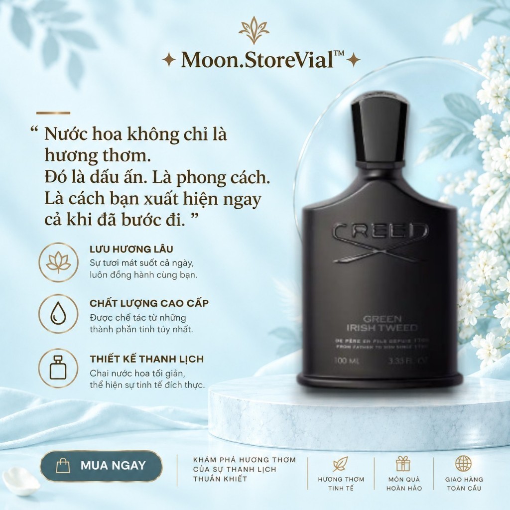 「✦Moon.StoreVial™✦」 Nước hoa Creed Green Irish Tweed 10ML