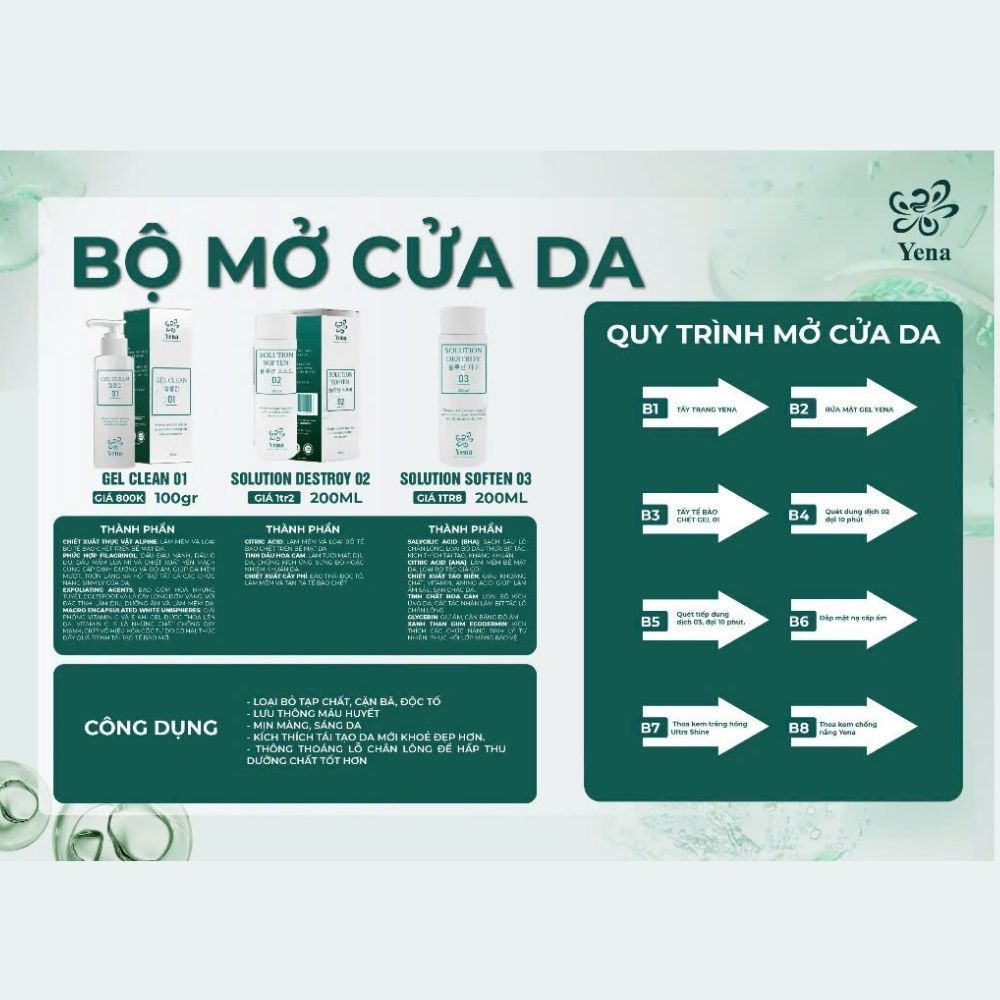 BỘ 3 OPEN SKIN YENA