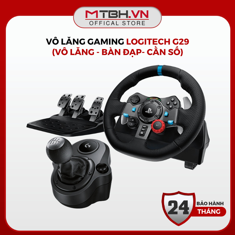 Bộ FULL Vô Lăng Gaming LOGITECH G29 (Vô lăng, cần số, bàn đạp)- Logitech G29 Driving Force Phản Hồi 