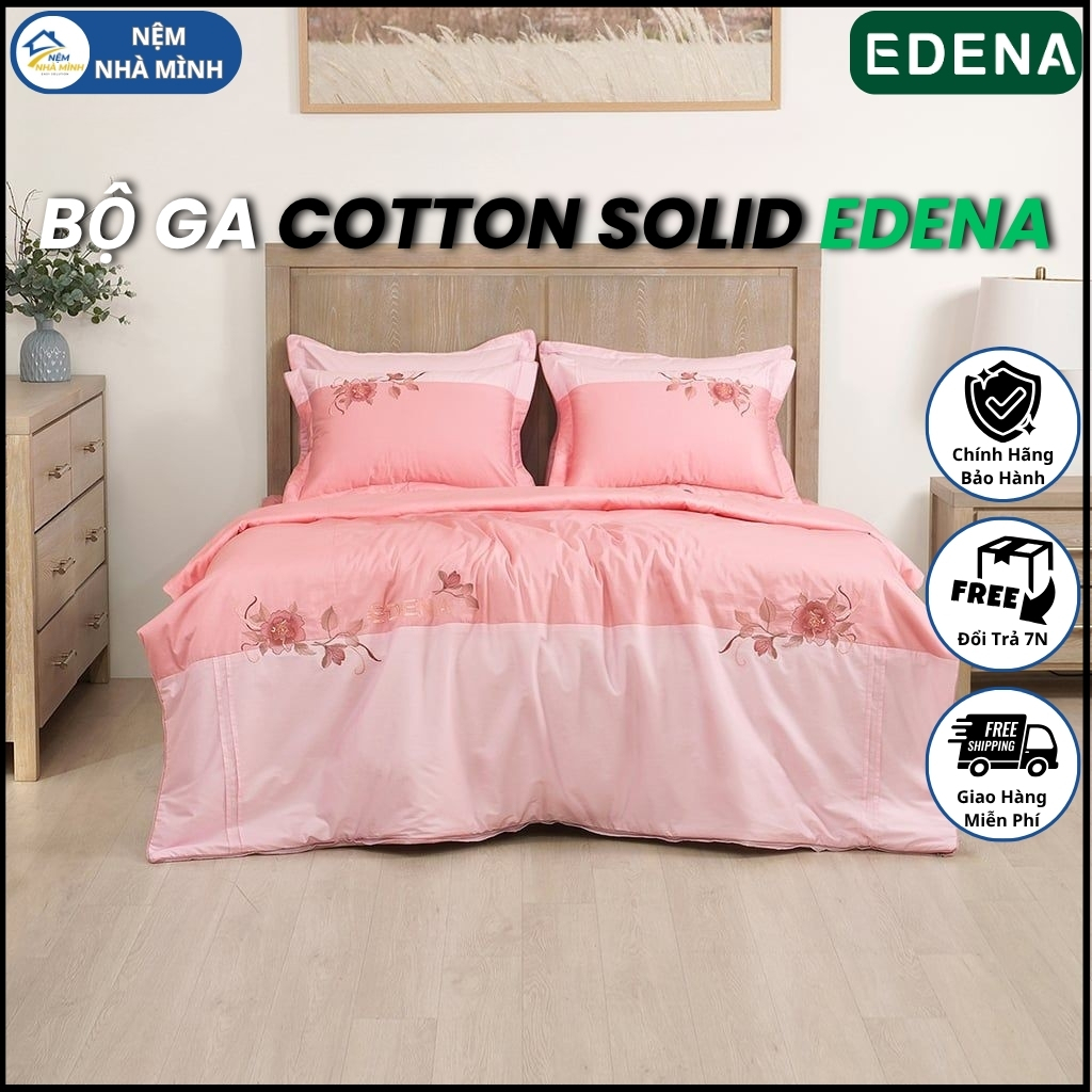 Bộ Ga Cotton Solid Edena Mẫu 388 - Hàng Chính Hãng EDENA