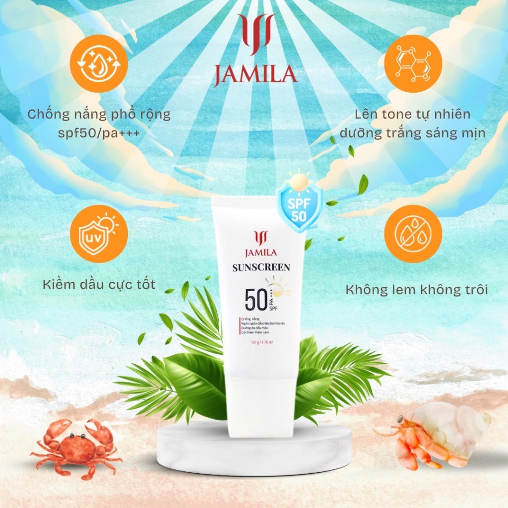 Kem Chống Nắng Jamila SPF50 PA+++.