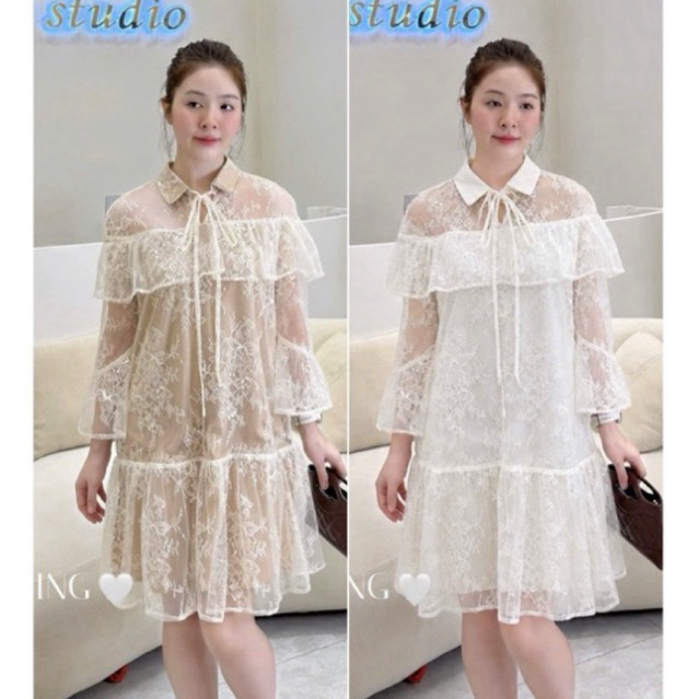 (NH CLOTHING) Váy ren hoa dây cổ m11974 sm