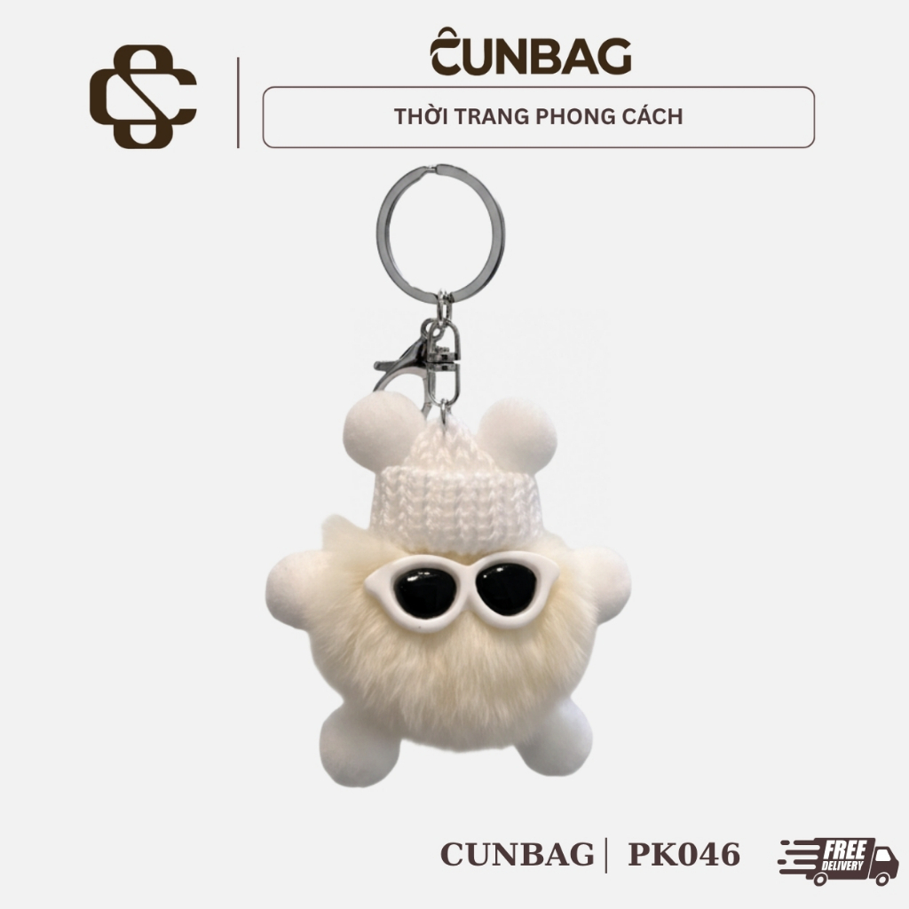 Móc Gấu Bông Lông Xù Phụ Kiện Thời Trang Cunstore PK046