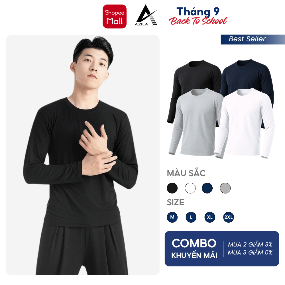 Áo giữ nhiệt nam AZILA thun lạnh thể thao co giãn 4 chiều Thoải mái hoạt động giữ ấm cơ thể, chất đẹp hàng Việt Nam TD41