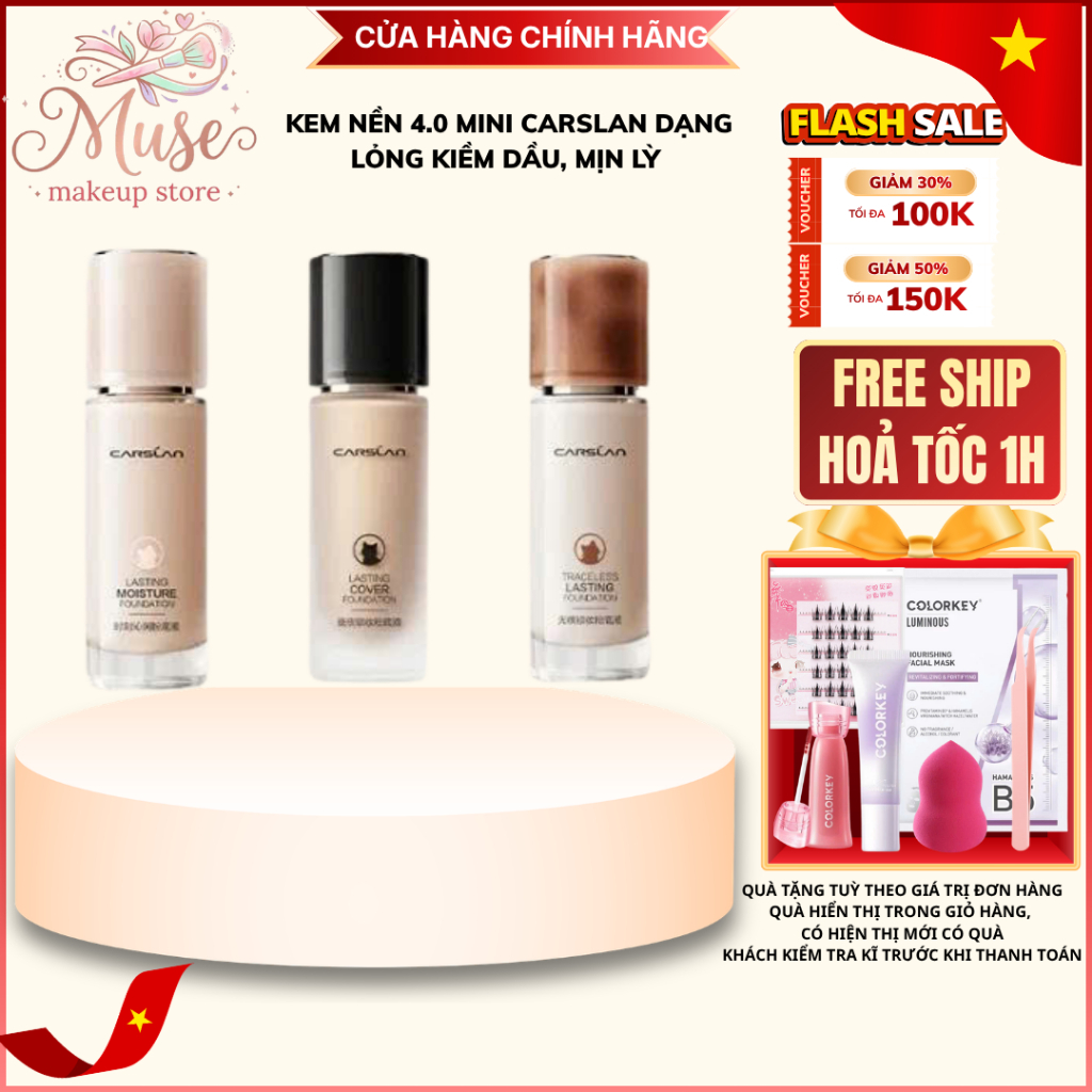 CARSLAN Kem Nền 4.0 Mini – Mịn Lì, Bền Nền, Chống Nước | Muse Store