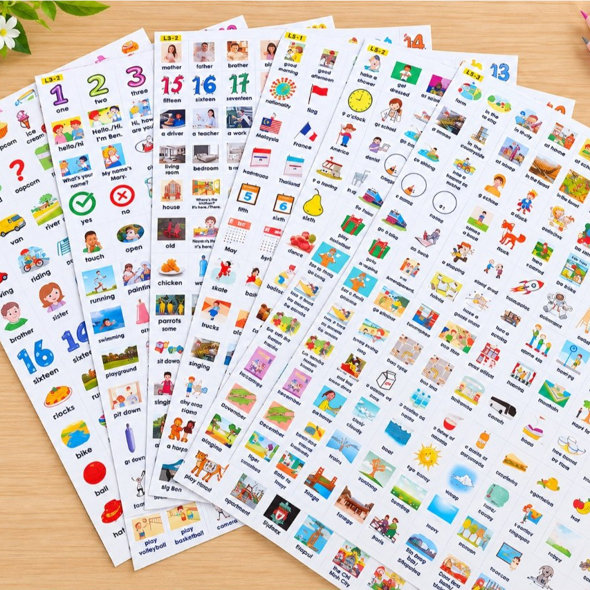 Sticker từ vựng tiếng anh đủ các khối lớp tiểu học (bộ global, smart star, anh anh, special, natioal)