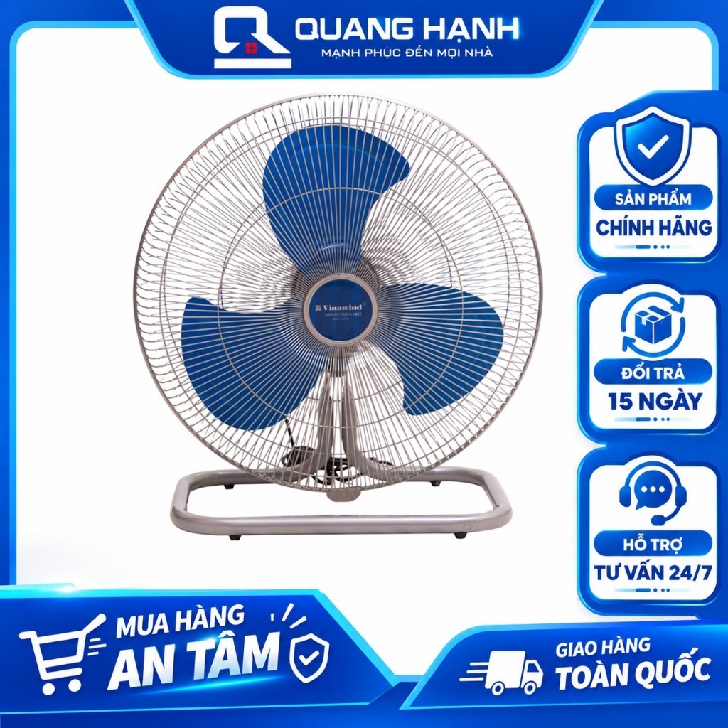 Quạt Sàn Vinawind QS500 Sải Cánh 50cm - Quạt Công Nghiệp Tốc Độ Gió Mạnh, Tiết Kiệm Điện