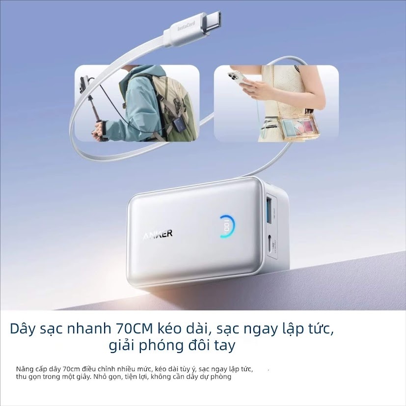 Pin Dự Phòng Anker Nano 10000mAh 45W - Anker A1638 Hàng nội địa Trung mới