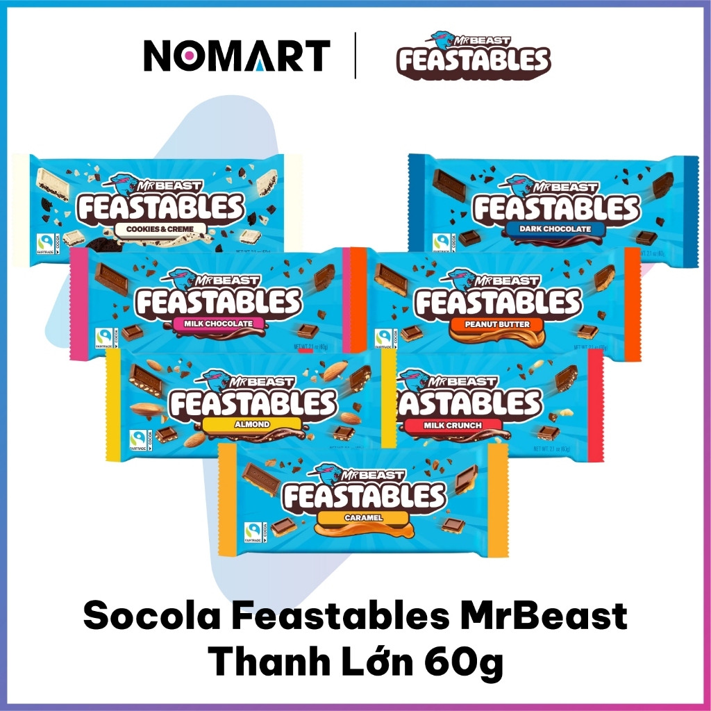 Socola Feastables MrBeast Nổi Tiếng Siêu Ngon (Thanh 60g)