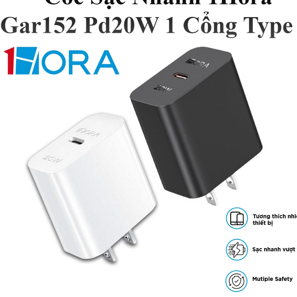 Cóc Sạc Nhanh 1Hora Gar152 Pd20W 1 Cổng Type C Đa Năng