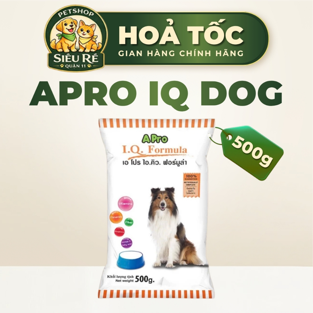 [GÓI 500G] HẠT CHO CHÓ APRO DOG IQ 500G - THÁI LAN -