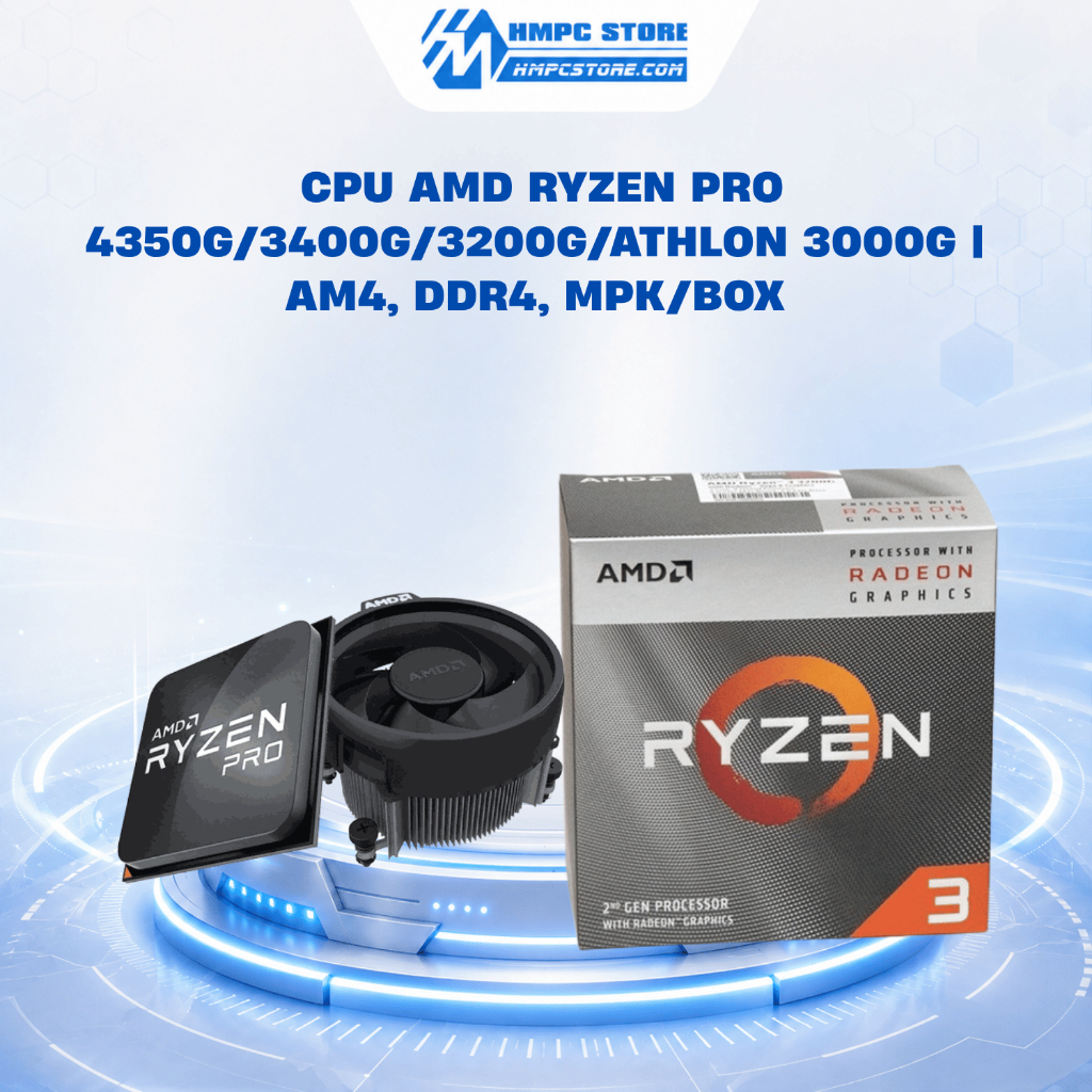 [VAT, AMD VN] CPU AMD Ryzen PRO 4350G/3400G/3200G/Athlon 3000G | AM4, DDR4, MPK/Box, bảo hành 3 năm