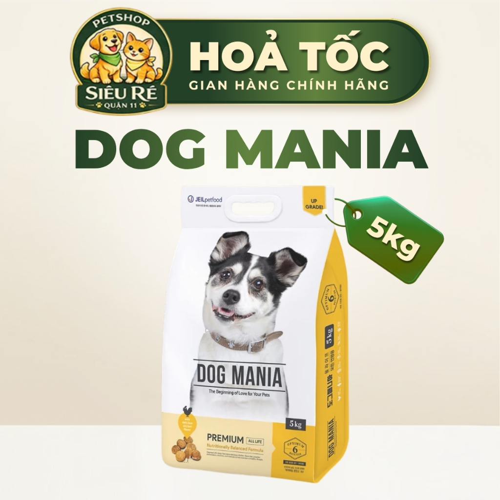 [BAO 5KG] HẠT DOG MANIA 5KG - HÀN QUỐC -