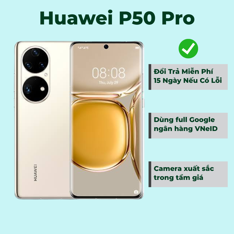 [Máy Cũ]Điện Thoại Huawei P50 Pro Chip Kirin 9000 Màn Hình OLED 120Hz