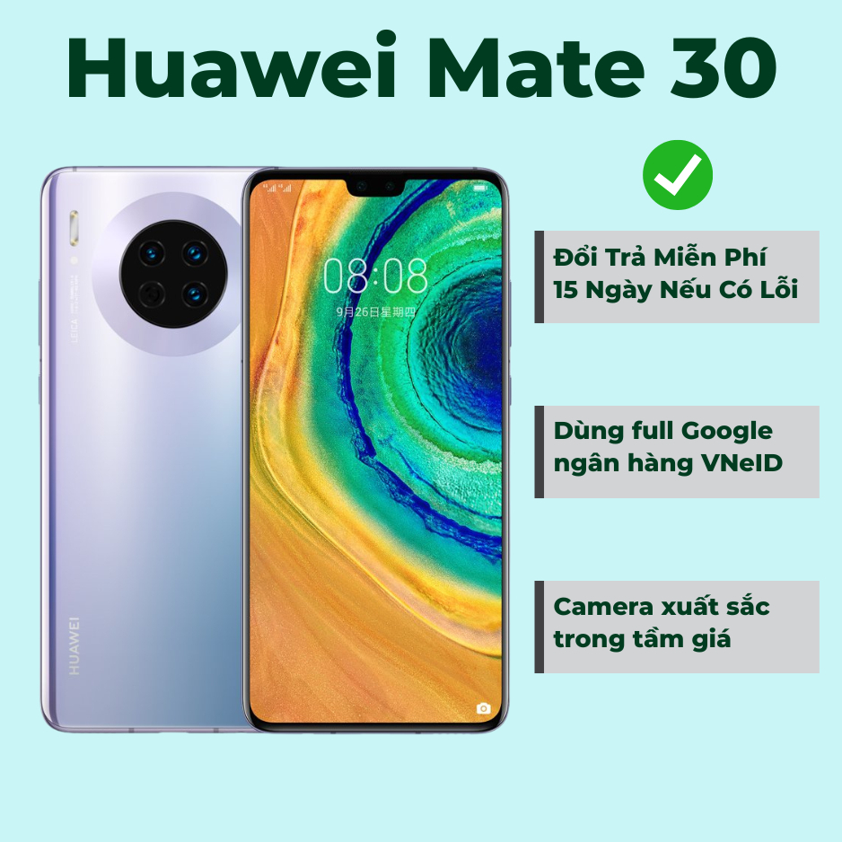 [Máy Cũ]Điện Thoại Huawei Mate 30 5G Màn Hình OLED Phẳng Chip Kirin 990