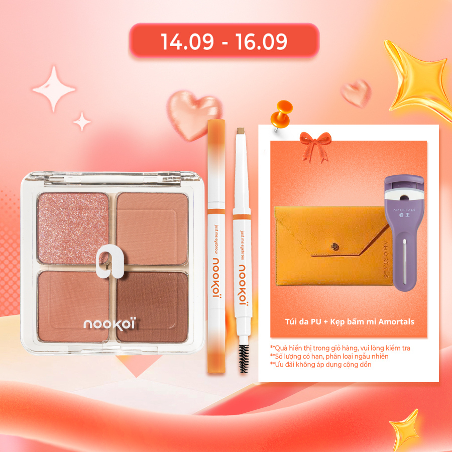 Combo Phấn mắt Nookoi #ES03 & Chì kẻ mày Nookoi #BR01 Nâu thuần