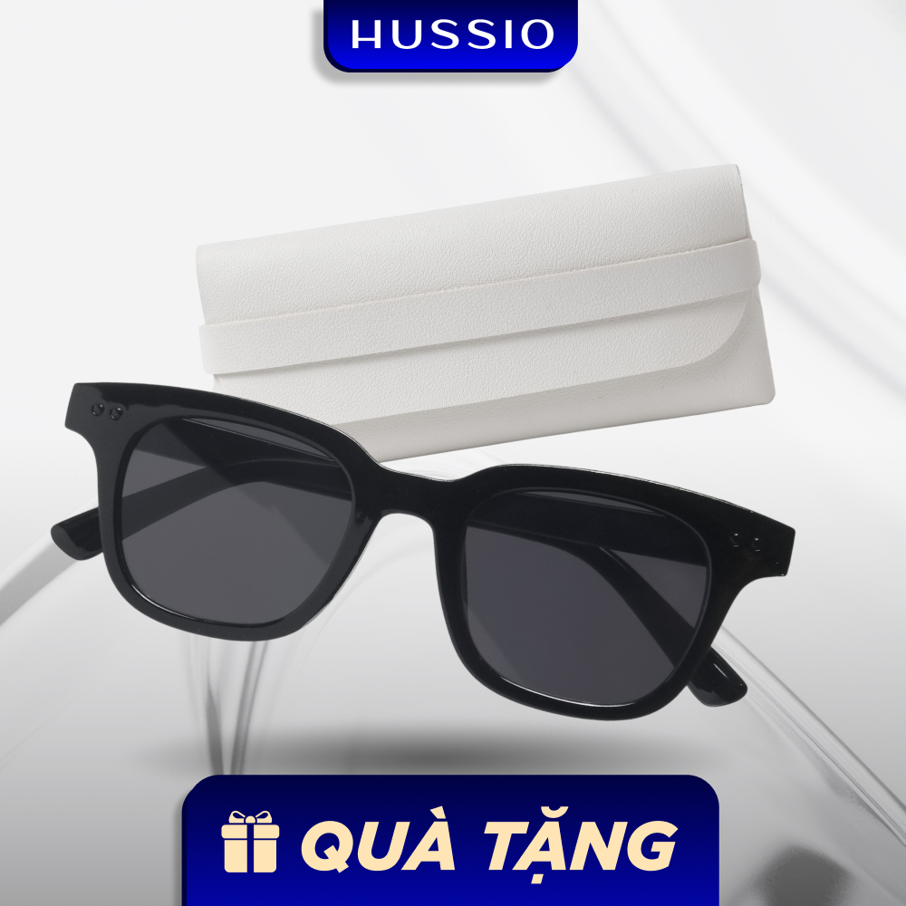Quà tặng mắt kính thời trang thanh lịch, sang trọng, màu đen tối giản - HUSSIO