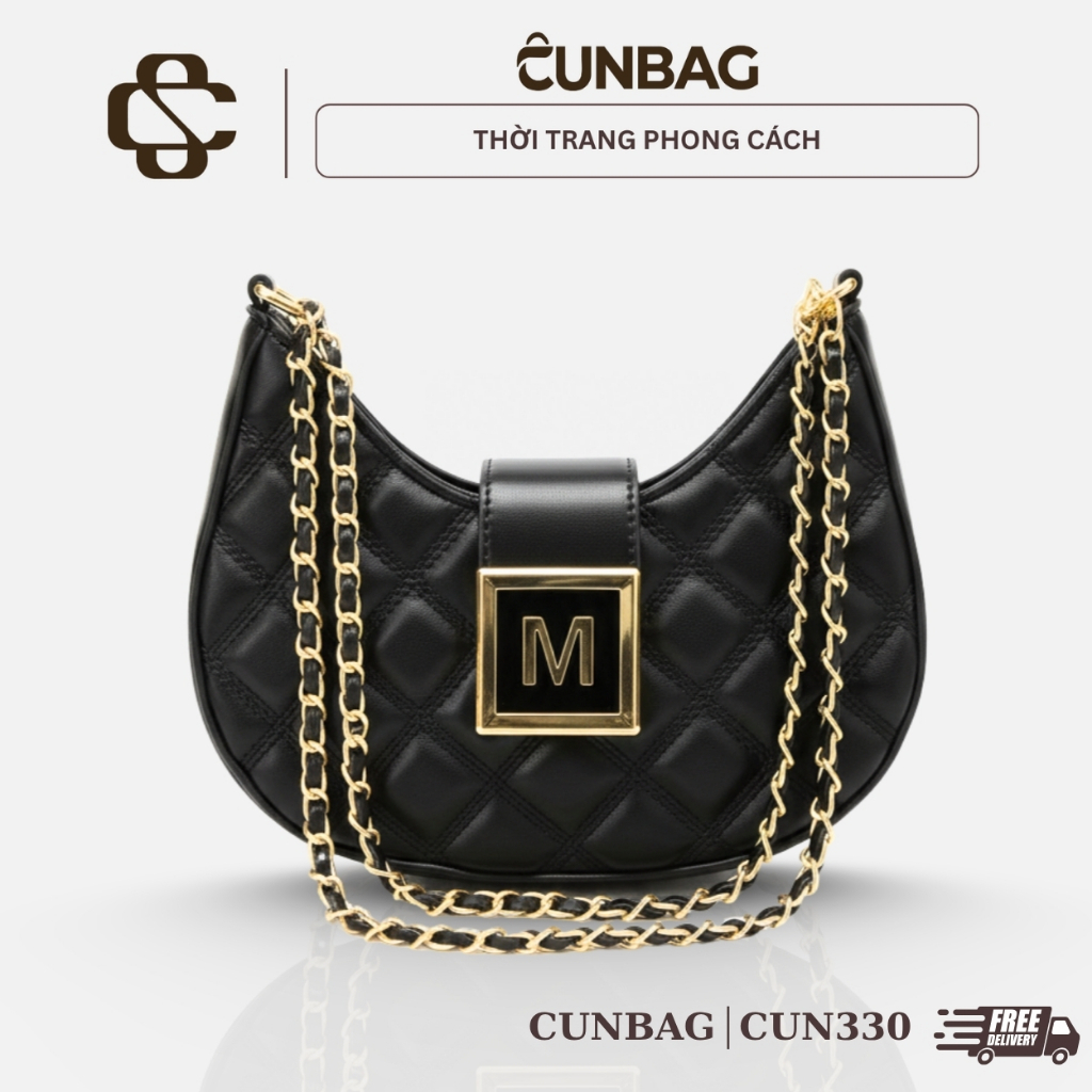 Túi Xách Nữ Khoá M Kẹp Nách Đeo Chéo Đeo Vai Bag Da - Túi Xách Nữ Cunstore…