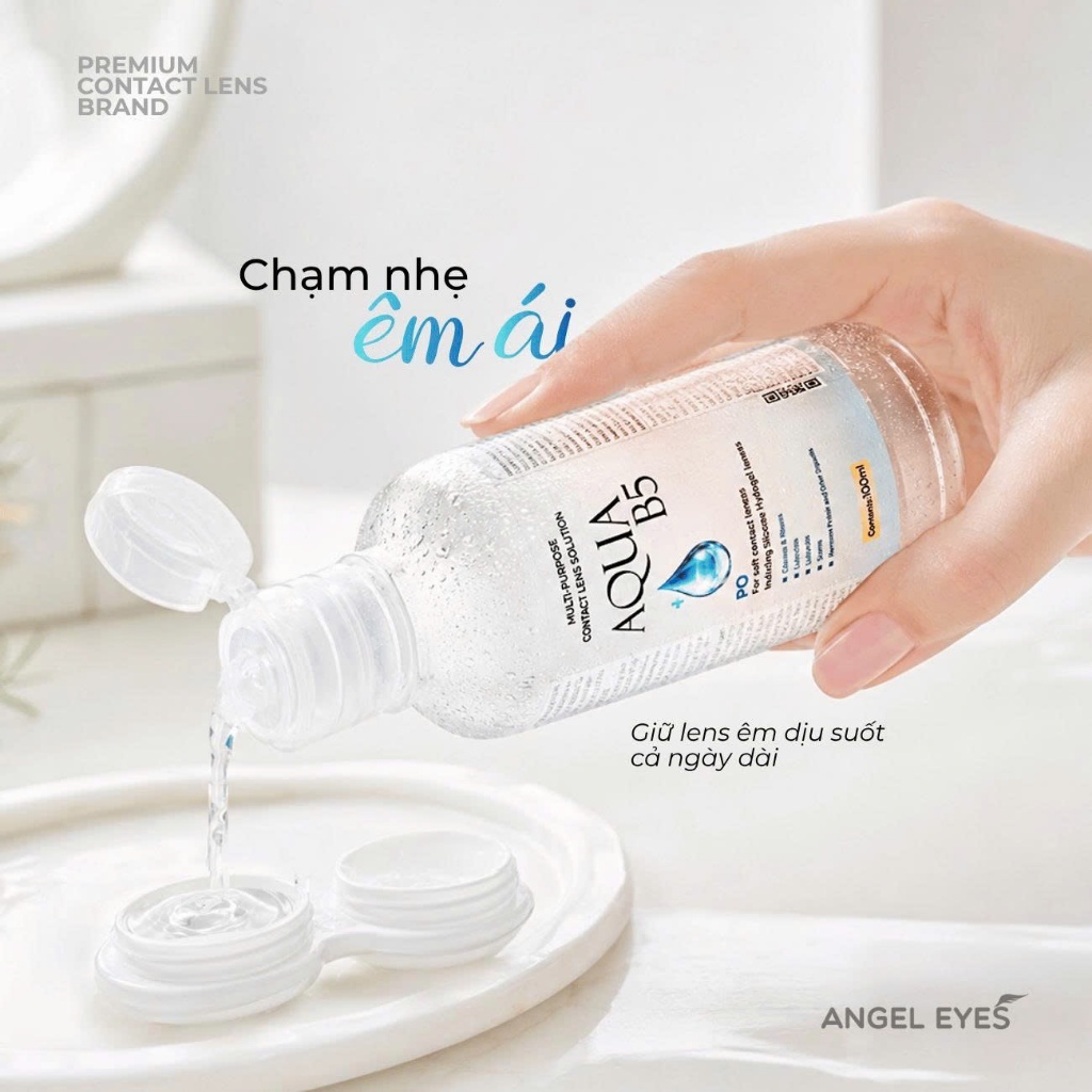 NƯỚC NGÂM [100ml-360ml] chuyên dụng cho lens thương hiệu AQUA B5(date xa), dung dịch vệ sinh kính áp